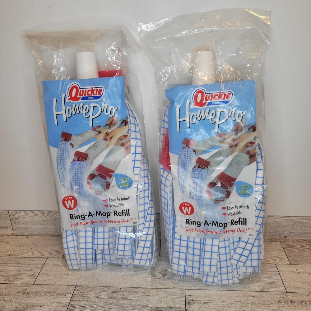 New In Packaging Quickie RING-A-MOP Mophead REFILL Type W #0941 Lot 2